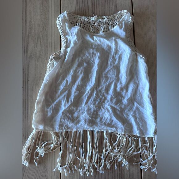 Staring at Stars Macramé Crochet back cotton tank top in cream - Size M - Picture 3 of 7